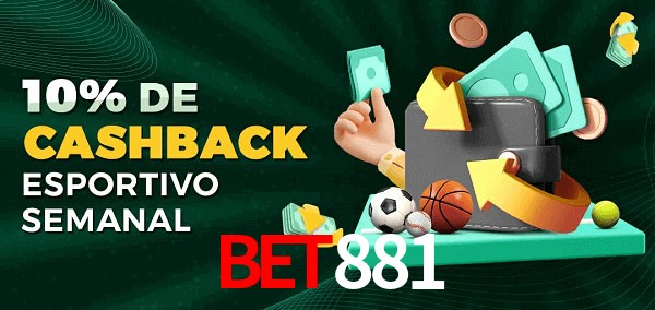 10% de bônus de cashback na bet881