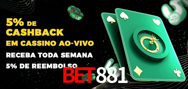 Promoções do cassino ao Vivo bet881